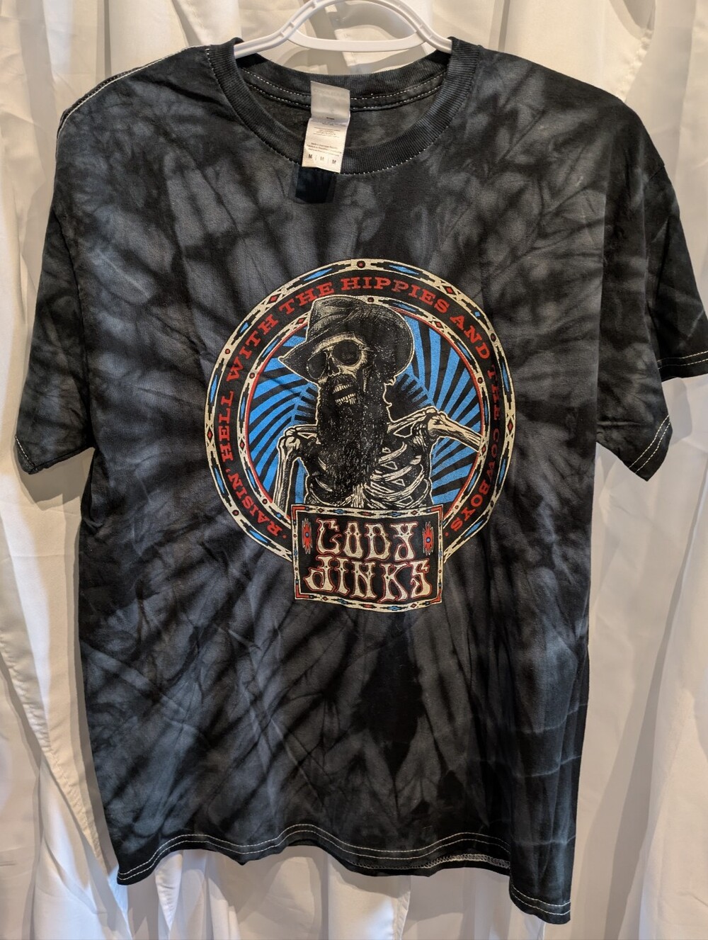 3 Cody Jinks Tie Dye Graphic Concert Tee Shirt Medium - Raising Hell Hippies Cow
